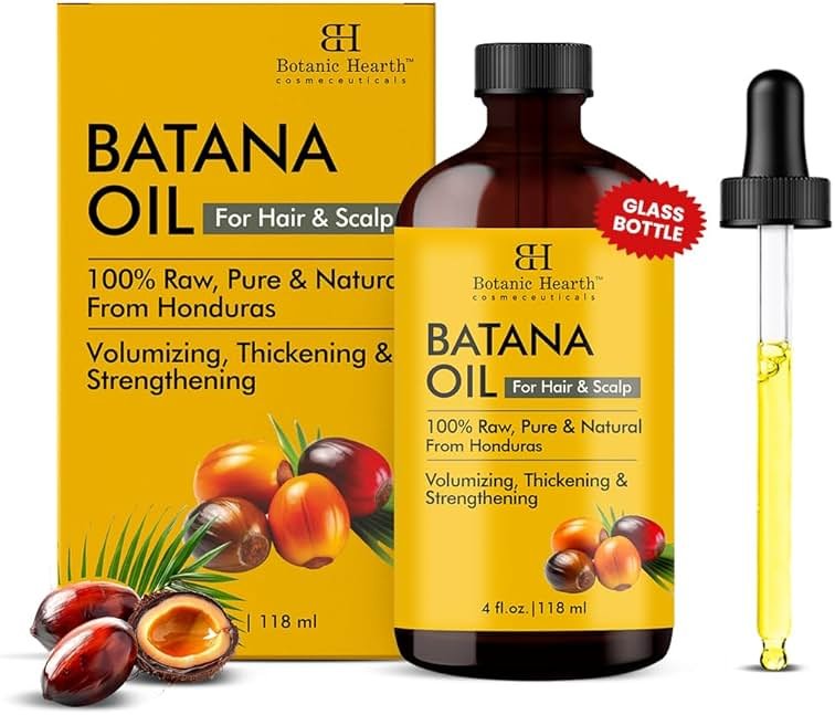 Botanic Hearth Batana Oil for Hair Growth & Hair Treatment Oils 4 Fl Oz | Dr Sebi Inspired, 100% Raw & Pure Batana Oil | Scalp & Hair Treatment for Thickness & Strength | All Hair Types - Product Image
