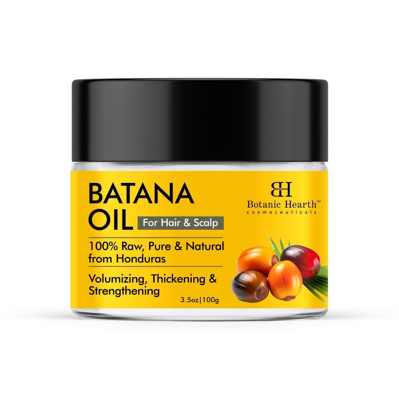 Raw Batana Oil for Hair Growth - 100% Pure, Organic 3.5 fl oz Batana from Honduras for Thick and Strong Natural Hair - Dr. Sebi Unrefined Cold Pressed Cosmetic Scalp Mask Gifts for Women (1 Pack) - Product Image