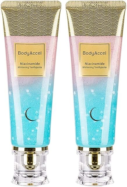 BodyAccel Niacinamide Whitening Toothpaste – Natural Whitening Toothpaste with Niacinamide, Gentle Formula for Brighter Teeth & Fresh Breath, 2-Pack (2) - Product Image