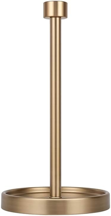 Ivilon Countertop Paper Towel Holder - Modern End Cap Minimalist Design - Color Warm Gold - Product Image