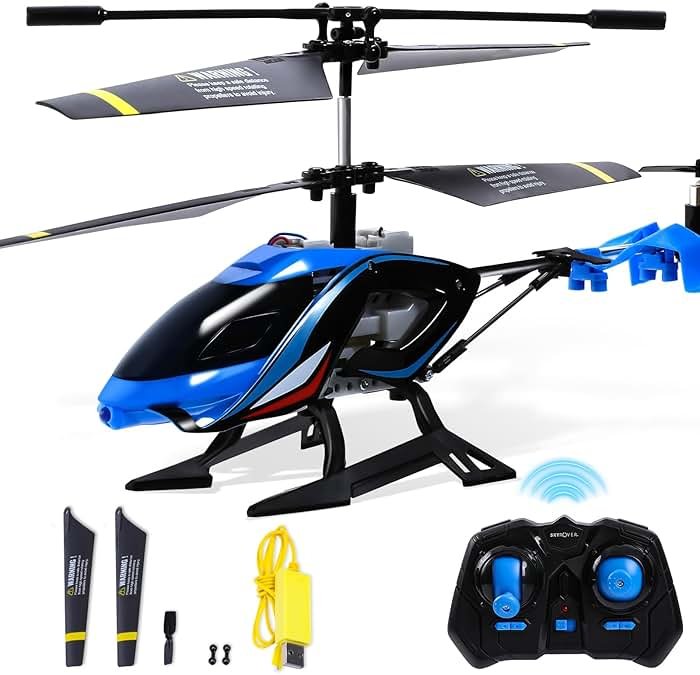 A ALPHA RC Helicopter, 2.4G Remote Control Helicopter with LED Lights, Vigilante, Indoor Outdoor Remote Control Helicóptero Toy for 8 9 10 11 12+ Year Old Boys Gifts, Blue - Product Image