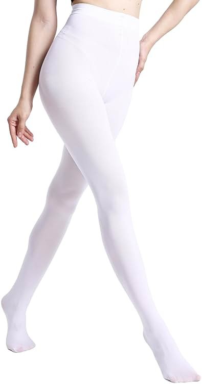 MATHACINO Women's 80D Solid Color Soft Semi Opaque Pantyhose Colored Tights High Waist Womens Tights - Product Image