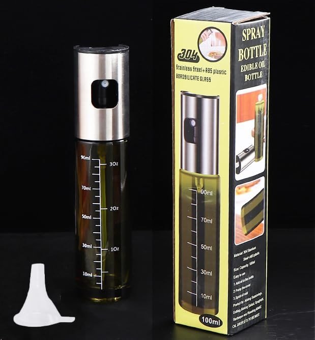 NIKKIER Oil Sprayer for Cooking,100ml Olive Oil Spritzer,Oil Sprayer for Air Fryer, Salad,BBQ,Roasting (Light Blockage) - Product Image