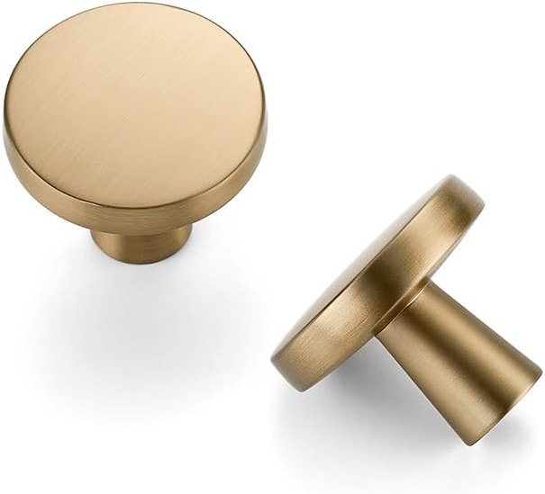 HOME EDIT 20 Pack Champagne Bronze Cabinet Knobs Zinc Round Knobs for Kitchen, Bathroom, Closet, and Dresser - Product Image