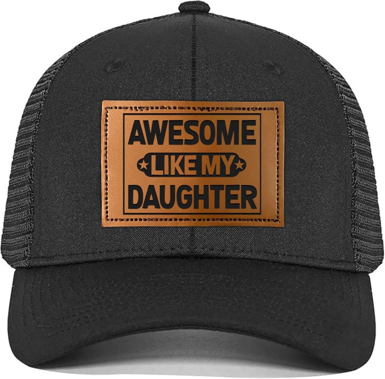 BETHEGIFT Fathers Day Gift for Dad from Daughter - Awesome Father Trucker Hat - Dad Birthday Gifts from Daughter - Adjustable Mesh Baseball Cap for Men, Papa, Stepdad - Product Image