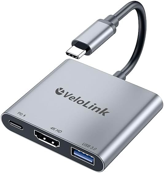 Usbc to hdmi Adapter,hdmi to USB c with 100W PD & USB 3.0,4K HDMI to Typec Adapter, USB C Hub Multiport AV Converter Compatible with MacBook,Laptops, iPhone,PC, Nintendo Switch (LightGray) - Product Image