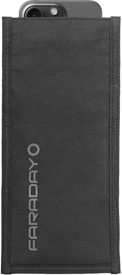 Faraday Defense Faraday Bag Jacket Pro for Phones | Magnetic Closure, Shielding - Law Enforcement & Military, Travel & Data Security, Privacy, Anti-Tracking Anti-Hacking Black (Phone Vertical) - Product Image