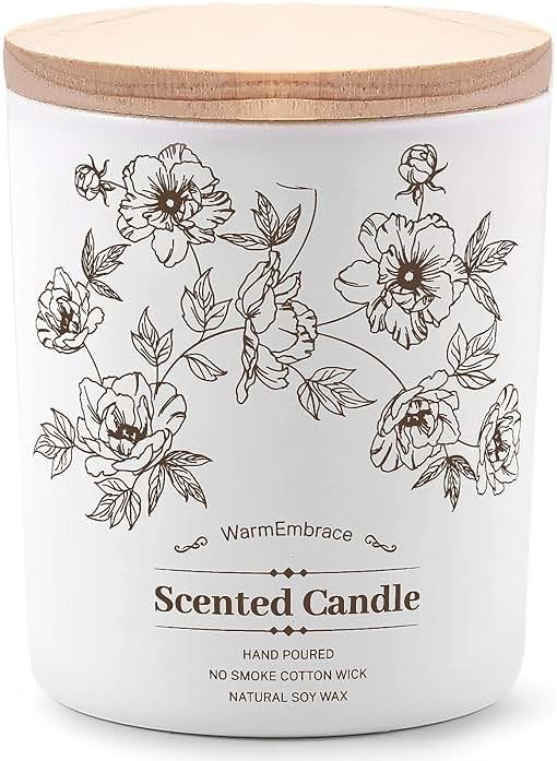 Deluxe Scented Candle for Women & Men, Vanilla Coconut Soy Wax Candle, 8 Oz Jar Candle for Home, Scented-60 Hours Long Lasting Burning, Suitable Gift for Mom - Product Image