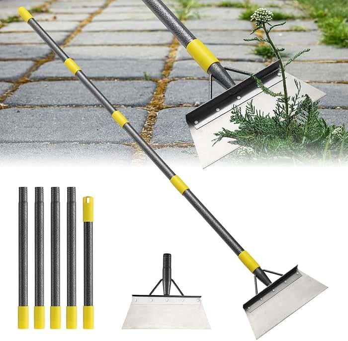 Garden Flat Shovel - Floor Scraper, 60" Multifunctional Garden Cleaning Shovels, Heavy Duty Floor Scrapers Long Handle,Metal Weeding Scraper for Lawn Edging, Snow Ice Removal,Snow Ice Scraper - Product Image