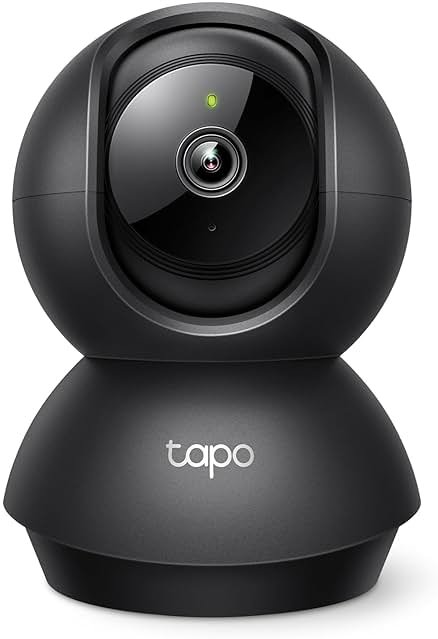 Tapo 1080P Indoor Pan/Tilt Wired Security Camera - Works as a Baby & Pet Monitor, Motion Detection, 2-Way Audio, Siren, Night Vision, Subscription-Free Local Storage or Optional Cloud, Black, C201 - Product Image