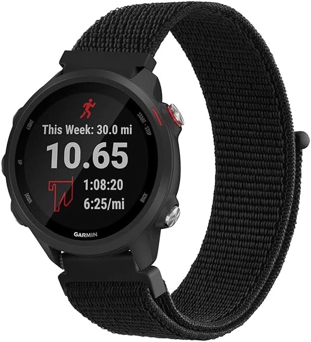 Meliya for Garmin Forerunner 165/245/55 Band, 20mm Nylon Replacement Band for Forerunner 55/158/165/245/645/Galaxy Watch 6/5/4/Vivoactive 3/5/Venu Sq Music - Product Image