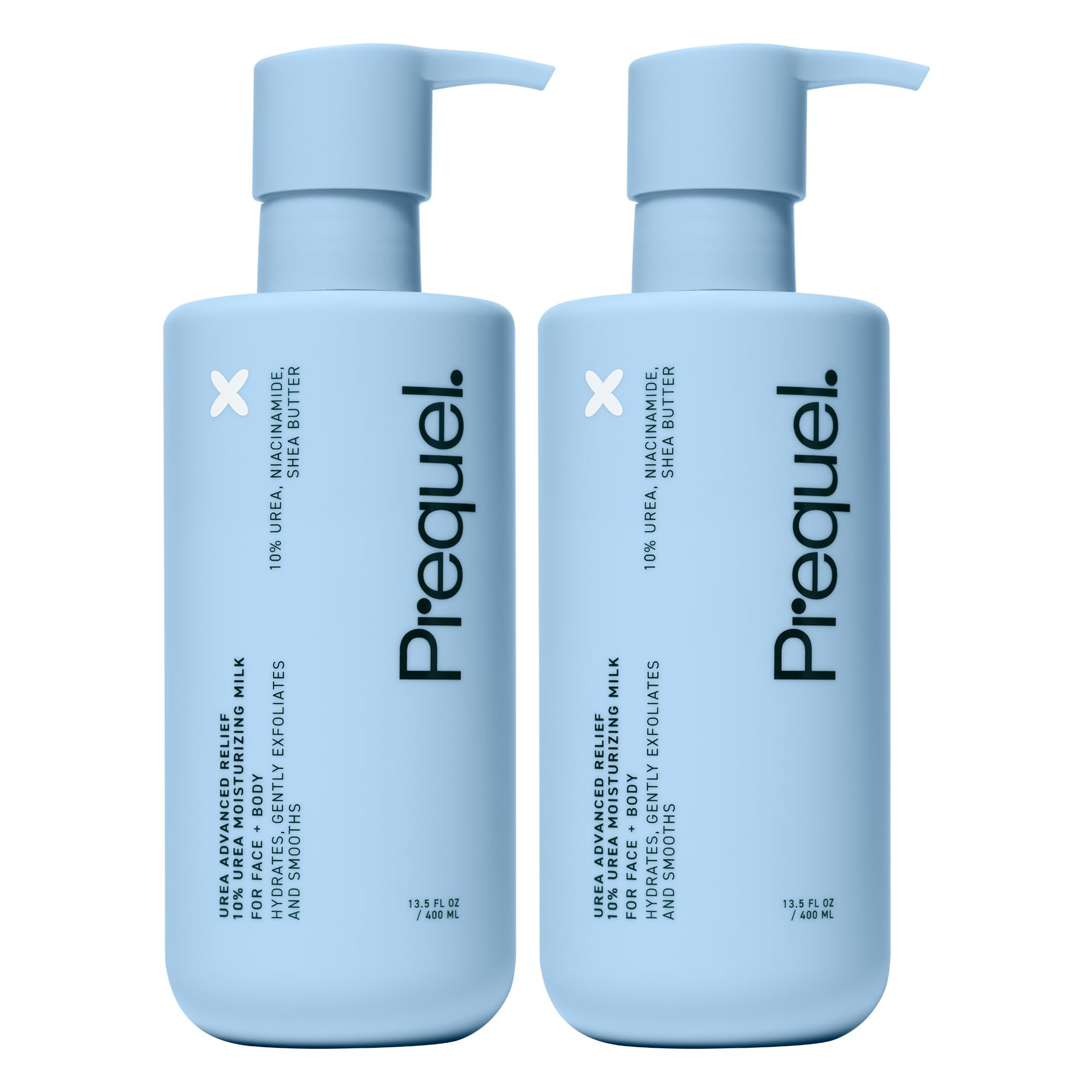 Prequel Skin Urea 10% Moisturizing Lotion for Face & Body, Unscented, Hydrating Cream for Extremely Dry & Sensitive Skin, 6.75 fl oz, Pack of 2 - Product Image