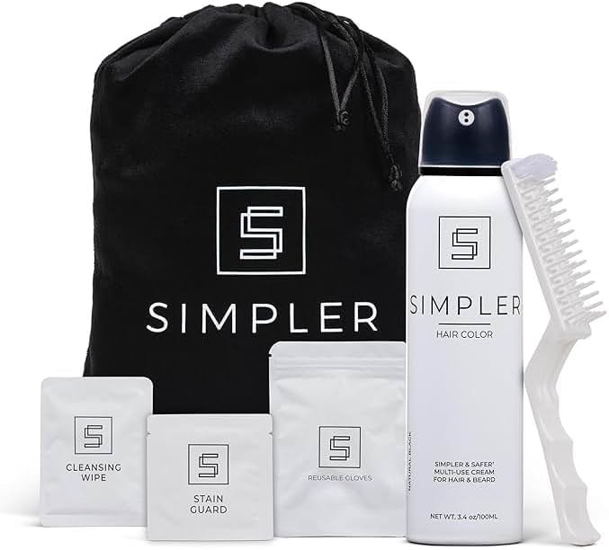 Simpler Men's Hair Color Kit - Full Gray Coverage - Natural Black & Beard Dye - Easy Application for 100% Gray Hair - Natural Black - Product Image
