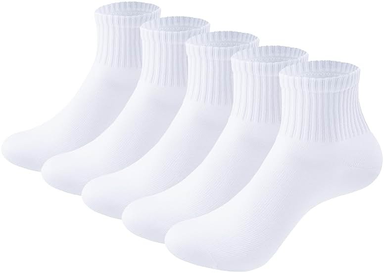 RICOTNSOCS Womens Athletic Cotton Quarter Crew Socks - Just Right Thickness, Soft & Breathable, Value 5/7 Packs for Gym - Product Image