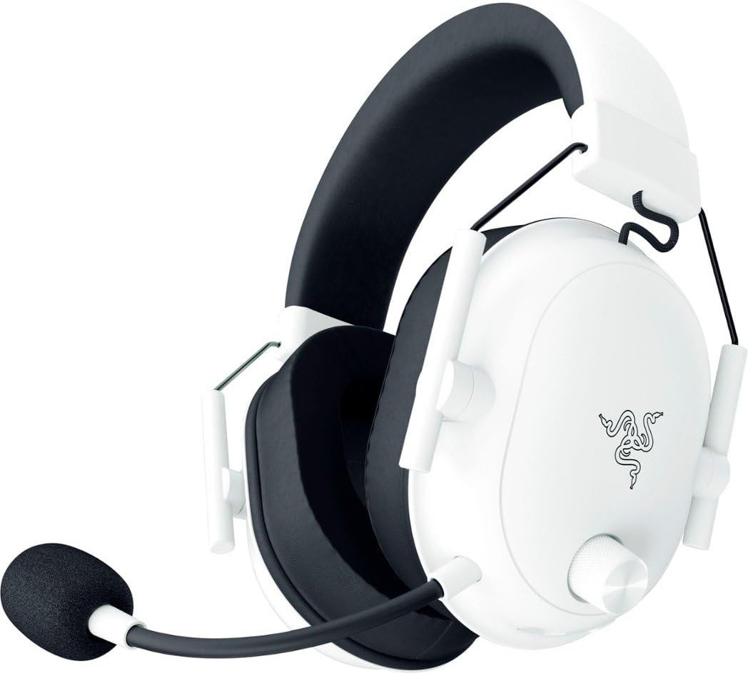 Razer BlackShark V2 HyperSpeed Wireless Gaming Headset - THX Spatial Audio - Bendable Mic - 50mm Drivers - 2.4GHz, Bluetooth or USB - 70 Hr Battery w/USB Type C Charging - White (Renewed) - Product Image
