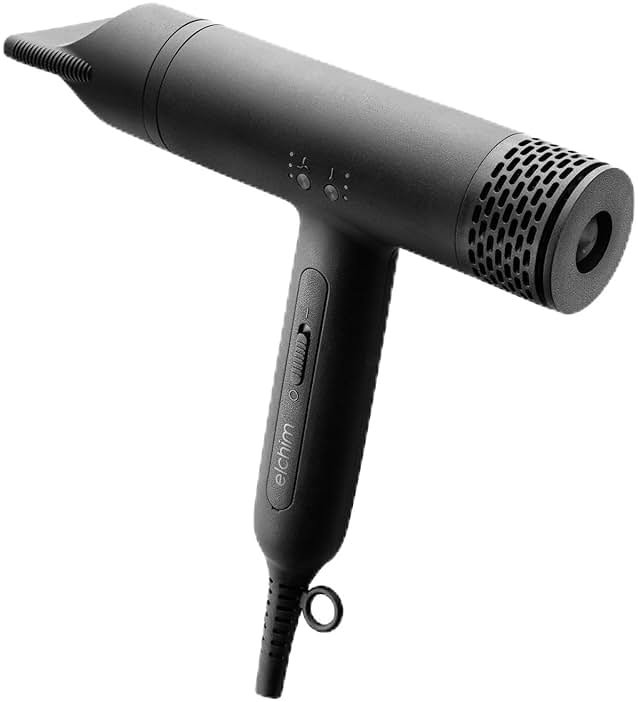 Elchim Anemos V2 Professional Hair Dryer, Ultra Lightweight 10.2 oz Blow Dryer, 110,000 RPM High-Speed Motor, Fast Drying, Ionic Anti-Frizz Technology, 3 Speeds & 4 Heat Settings - Black - Product Image