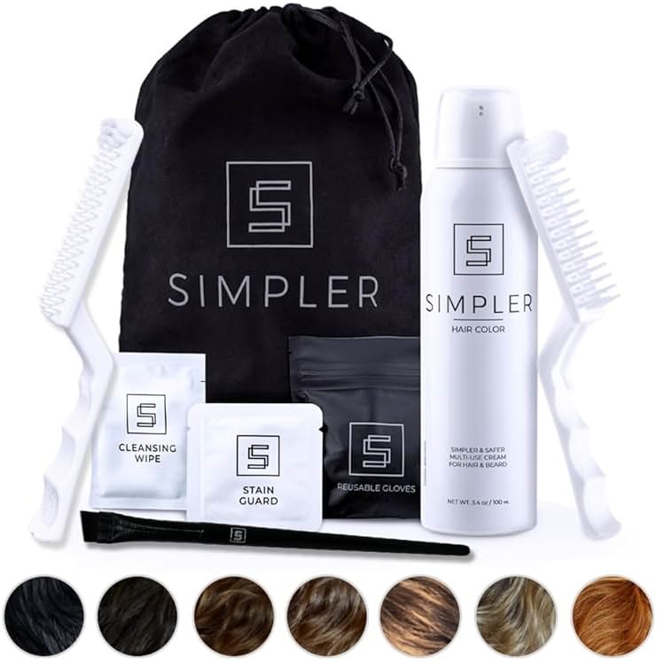 Simpler Hair Color Natural Black Mustache and Beard Upgraded Brush Kit with 3 Brushes Included for Precision Application - Gentler, Ammonia Free Beard Dye for Men w/Aloe Vera, Avocado Oil & More. - Product Image