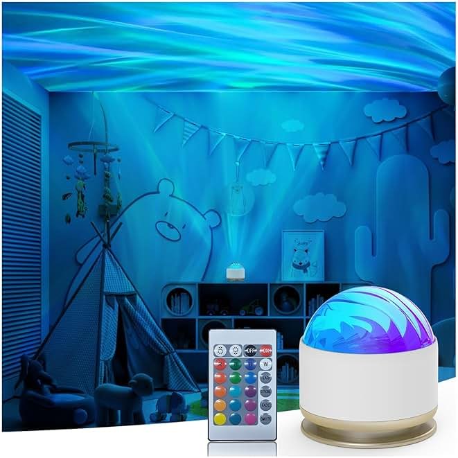 HUMIIEYE Northern Lights Projector, 16 Light Color Aurora Night Light Projector for Bedroom, Remote Galaxy Light Projector, Dimmable Mood Lighting with Memory Function for Playroom Kids Teen Girl Gift - Product Image