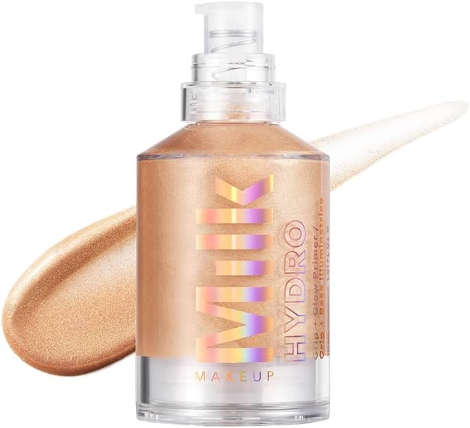 Milk Makeup Hydro Grip + Glow Primer with Hyaluronic Acid – Illuminating Face Primer Grips Makeup for Up to 12 Hours – Silicone-Free, Hydrating Formula with Radiant, Golden Finish – 1 oz - Product Image