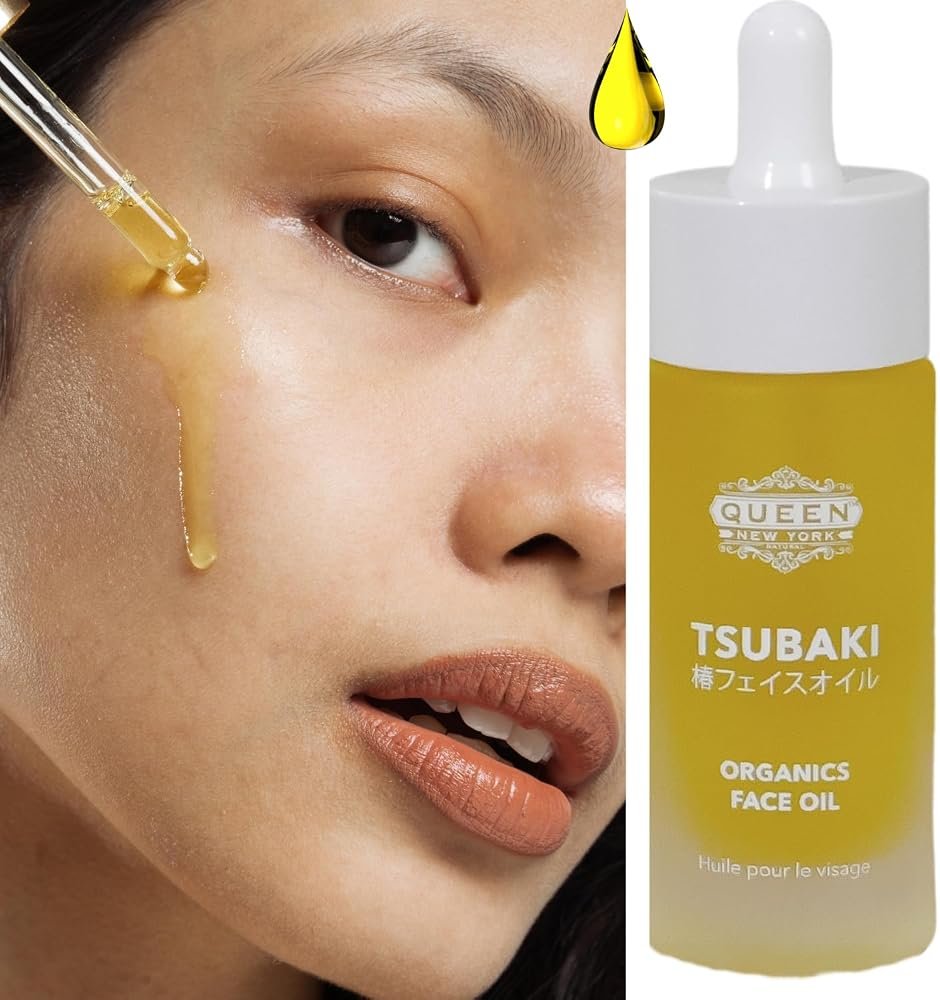 QUEEN TSUBAKI FACE OIL – Organic Japanese Tsubaki Facial Oil Elixir, Inspired by Japanese Beauty Rituals for Radiant, Youthful Skin | Anti-Aging, Dewy Glow Hydrating Face Moisturizer | 1.01 fl oz - Product Image