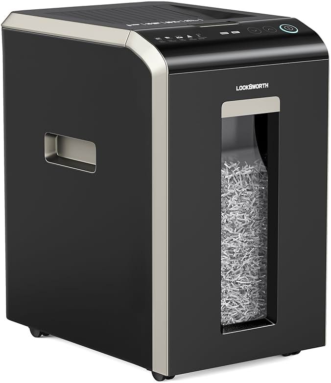Locksworth-200-sheet Micro-Cut Paper Shredder, P-5 High Security Shredders for Home Office Heavy Duty, Document Shredder, Home Office Heavy Duty Shredder, 8.5 Gallon Capacity - Product Image