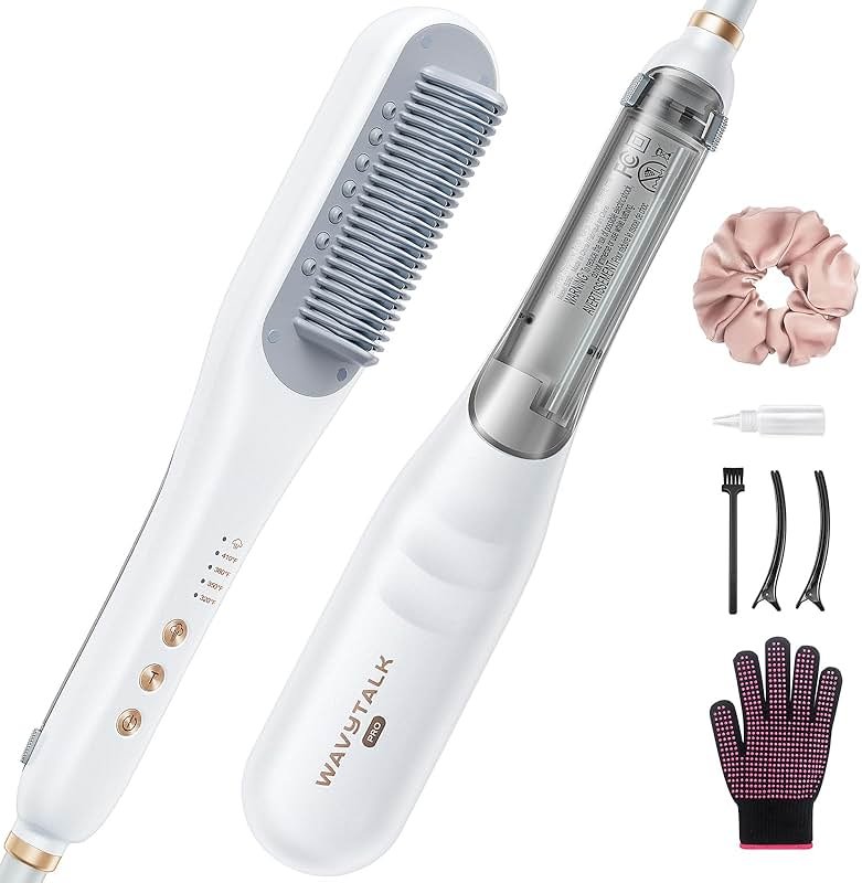 Wavytalk Pro Steam Hair Straightener Brush, Steamline Pro 3-in-1 Straightening Brush for Curly Hair, Fast Salon Results with Less Damage, Anti-Frizz and Hair Nourishment - Product Image