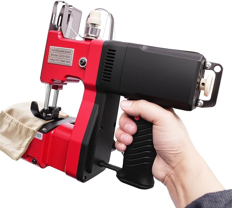Portable Electric Sewing Machine, Leather Canvas Sewing Machine Industrial Bag Stitching Closer 110V Stitching Tool for Chemical Industry Clothing Chemical Home Textile - Product Image