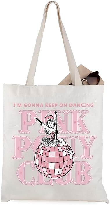 WCGXKO Singer Pink Tote Bag Pride Music Fan Gift Song Lyrics Concert Merch - Product Image