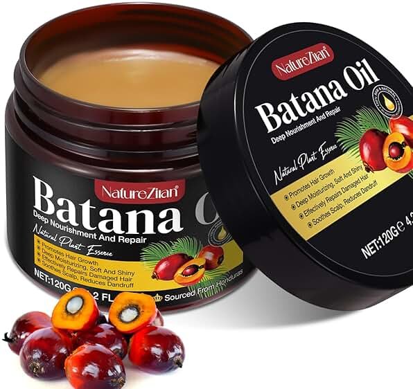 BHMSHY Batana Oil for Hair Growth - 100% Pure Batana Oil - Dr. Sebi B-atana O-il from Honduras - Raw B-atana O-il for Hair Growth - Moisturizes H-air & Scalp -Promotes H-air thickness for Men & Women - Product Image