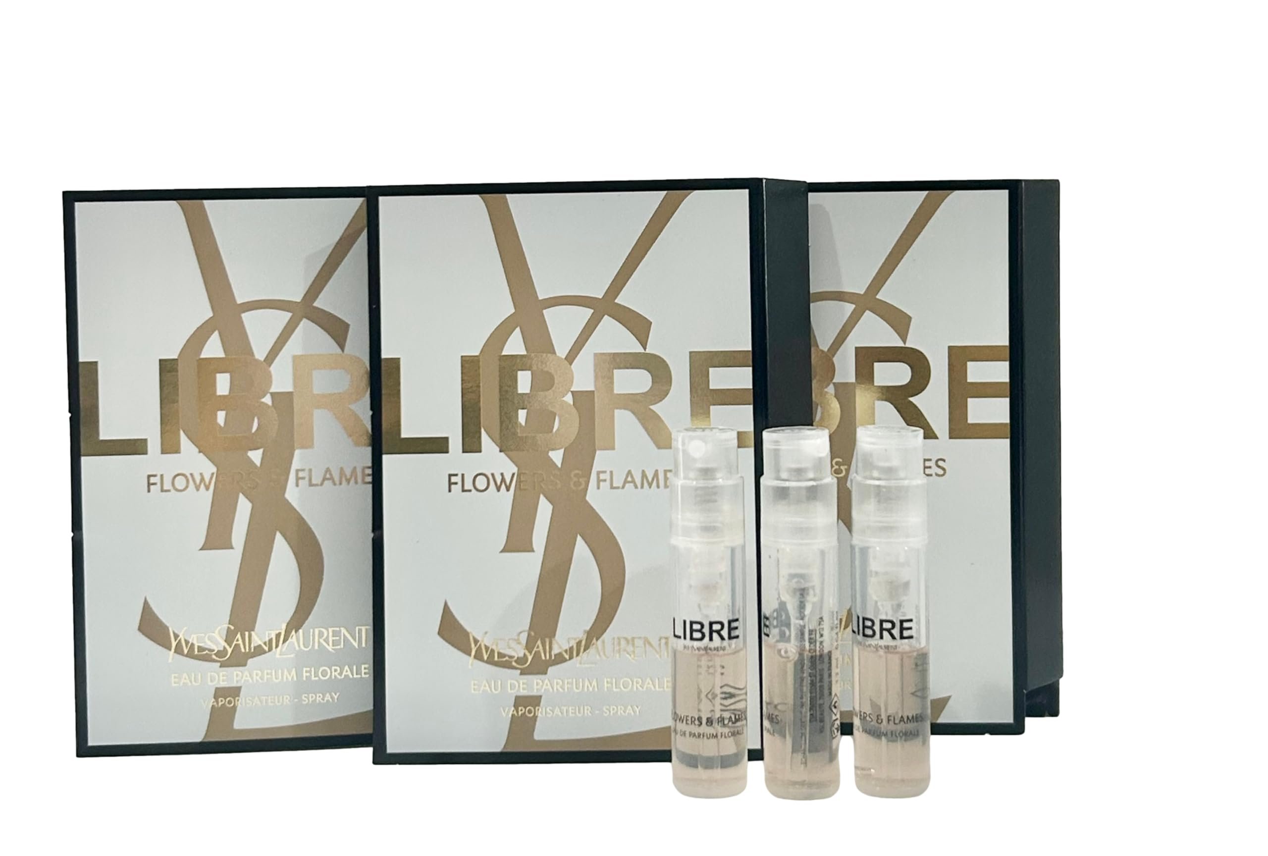 Yves Saint Laurent YSL Libre FLOWERS & FLAMES EDP Sample Women Perfume 1.2 ml / 0.04 oz - set of 3 - Product Image