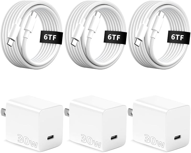 iPhone 15 16 17 Charger Fast Charging,6.6 FT Long USB C Charger Cord with 30W Type C Phone Fast Charging Block for iPhone 17/16/Pro/Pro max/16 Plus, iPhone 15/15 pro/15 pro max/15 Plus,iPad,Android - Product Image