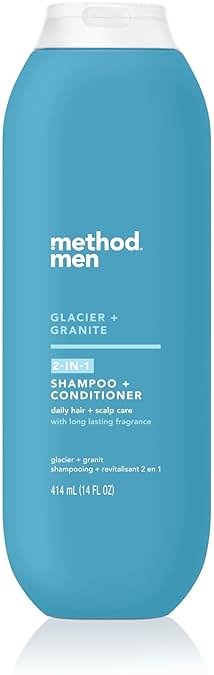Method Men 2-in-1 Shampoo and Conditioner, Glacier + Granite - Cleans and Conditions with Argan and Jojoba Oil - Made without Parabens - 14 oz - Product Image