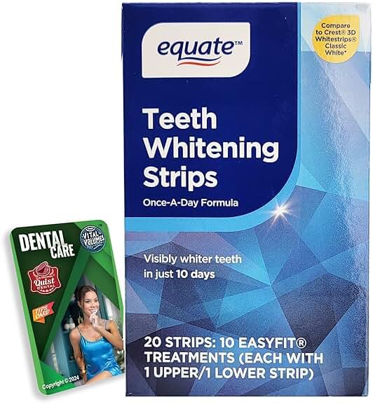 Teeth Whitening Strips 10 Easyfit Treatments (1 Upper/1 Lower Strip for 20 Total Strips) - Product Image