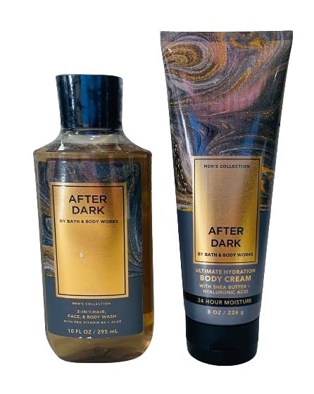 Bath & Body Works After Dark Men's 3-in-1 Hair, Face & Body Wash and Body Cream 2 Piece Set - Product Image