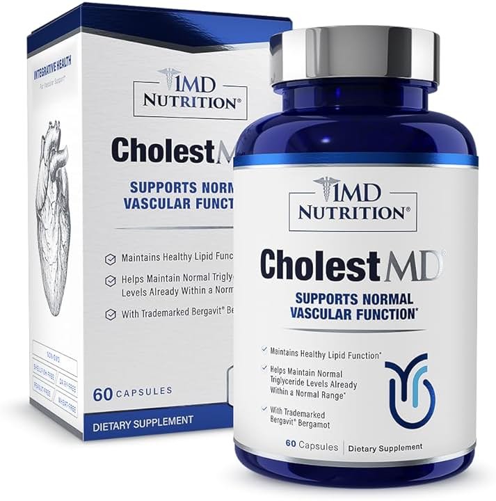 1MD Nutrition CholestMD with Olive Leaf Extract, Bergavit, Niacin, Garlic | 60 Capsules - Product Image