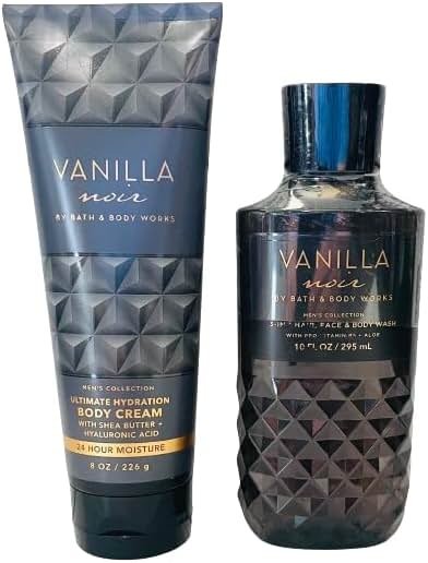 Bath & Body Works Vanilla Noir Men's 3-in-1 Hair, Face & Body Wash and Body Cream 2 Piece Set - Product Image