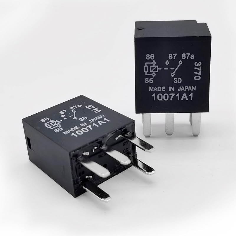 Tesnaao 2 PCS Automotive Fuel Pump Relay, 12V Direct Plug Power Relay, 0.98" x 0.86" Five-Pin Multipurpose Relay, Universal for Most Cars (Black) - Product Image