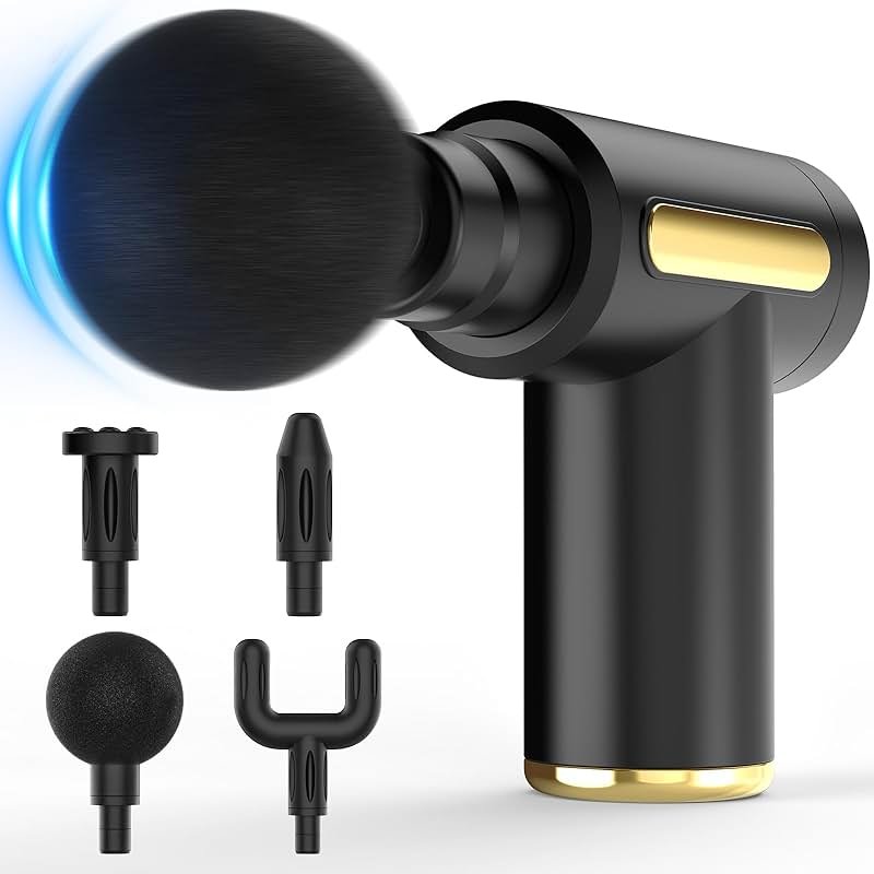 Brantefa Massage Gun, Small Travel Tool, Massage Gun Deep Tissue,Percussion Handheld Portable Muscle Massager Tool for Full Body Pain Relief, Ideal Gifts for Men, Women(Black) - Product Image