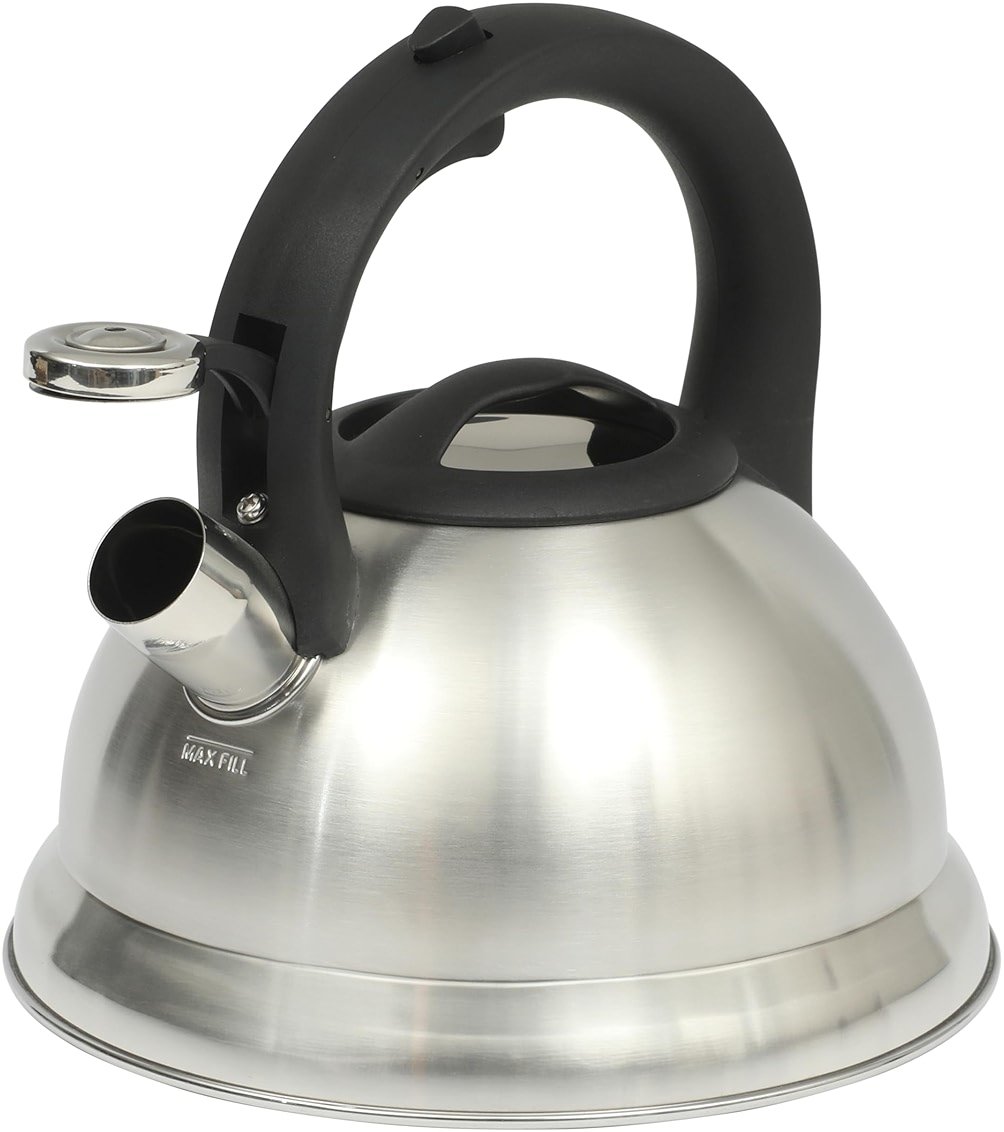 Mr. Coffee Hartbay 2.4 Quart Whistling Tea Kettle, Large Stainless Steel Stovetop Kettle, Durable Fast-Boil Tea Pot - Product Image