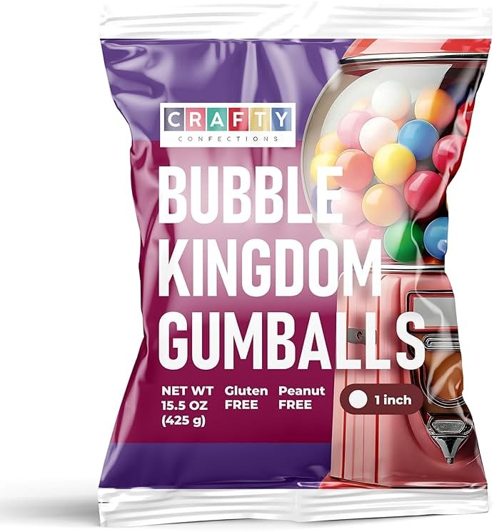 Chewing Gum for Kids - 1 Inch Large Gumballs - 50 Pcs Gum Balls - Assorted Flavors Double Bubble Chewing Gum -for Kids - Product Image