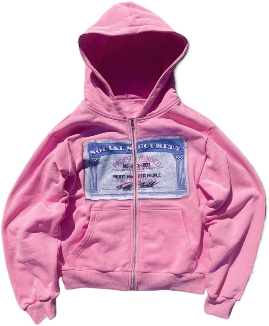 GGOOB Zip up Hoodie Y2k Oversized Graphic Hoodies Unisex Grunge Jackets Streetwear Vintage 2000s Emo Clothes - Product Image