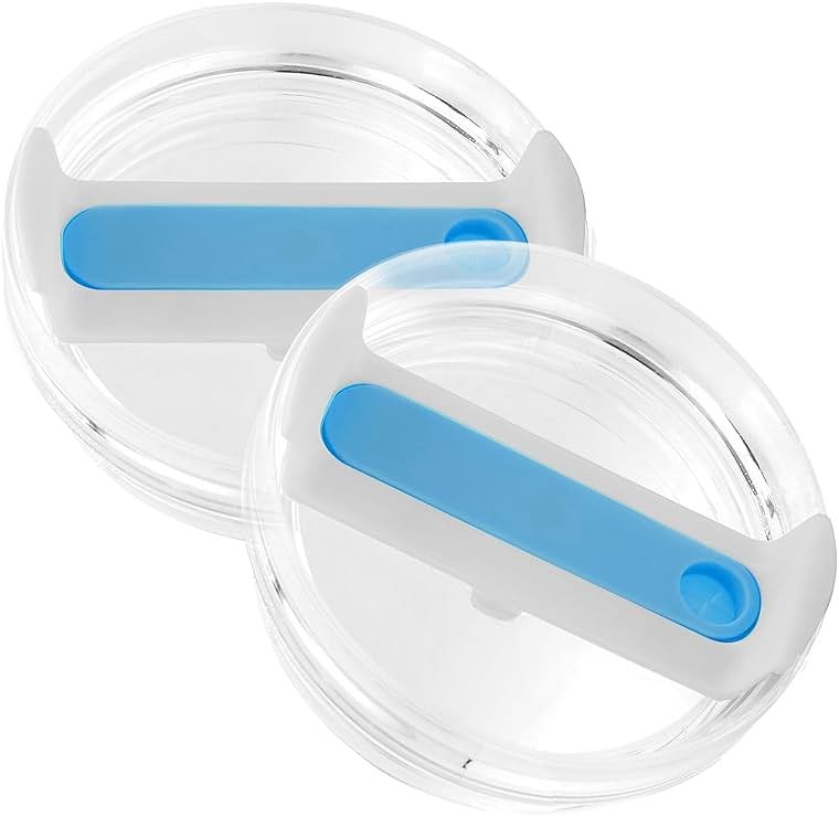 2 Pcs Tumbler Lid for Stanley 40oz Cup, Dustproof Spill Proof Splash Resistant Replacement Cup Lid for Stanley Tumbler (Blue) - Product Image