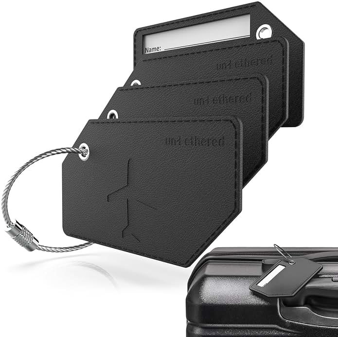 Untethered 4-Pack Luggage Tag Set | Durable Luggage Tags for Suitcases & Travel Bags | Bag Tag & Name ID Identifiers | Suitcase Tags for Easy Luggage Identification - Product Image