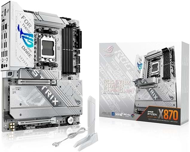 ASUS ROG Strix X870-A Gaming WiFi AMD AM5 X870 ATX Motherboard 16+2+2 Power Stages, Dynamic OC Switcher, Core Flex, DDR5 AEMP, WiFi 7, 4X M.2, PCIe® 5.0, Q-Release Slim, USB4®, AI OCing & Networking - Product Image