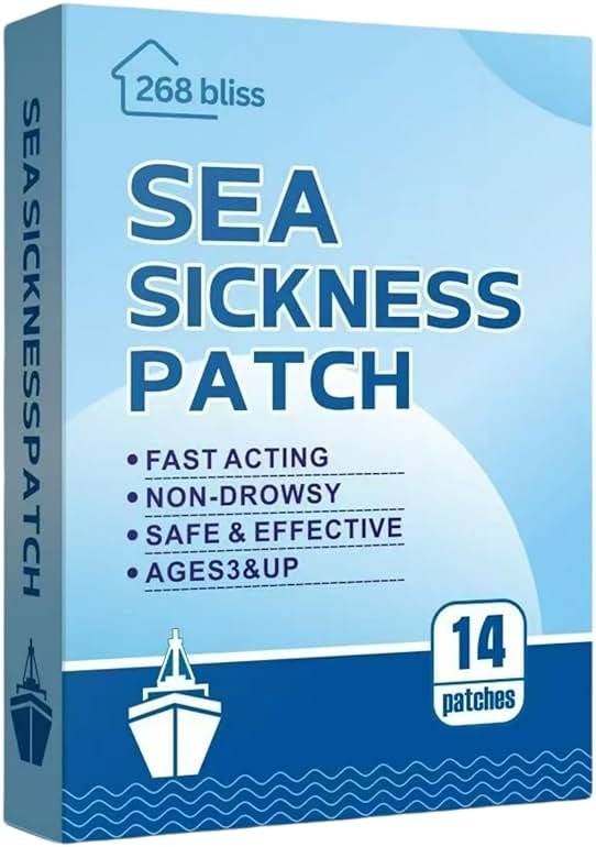Tiavika Sea Sickness Patch for Cruise - Cruise Must Haves - Cruise Ship Essentials for Carnival, Princess, Norwegian, Holland America, MSC & Major Cruise Lines-Travel Essentials for Adults and Kids - Product Image