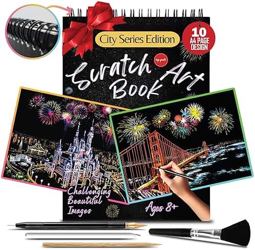 Scratch Art Book for Adults - Colorful City Series Scratch Art | Scratch Painting Foil Art for Adults | Scratch and Sketch City Series Books | Foil Engraving Scratch Art Adult (City Series) - Product Image