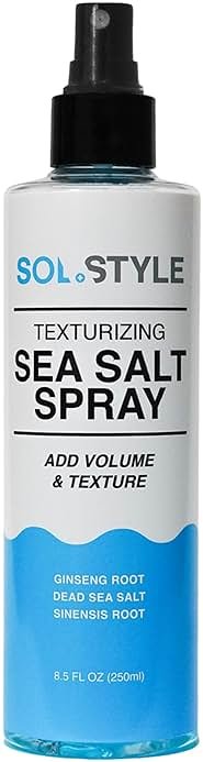 Sol Style Texturizing Sea Salt Spray – Adds Instant Volume, Texture & Thickness, Dead Sea Salt & Ginseng Root for Hair Strength & Health, Natural Beach Wavy Style for Men & Women | 8.5 oz - Product Image