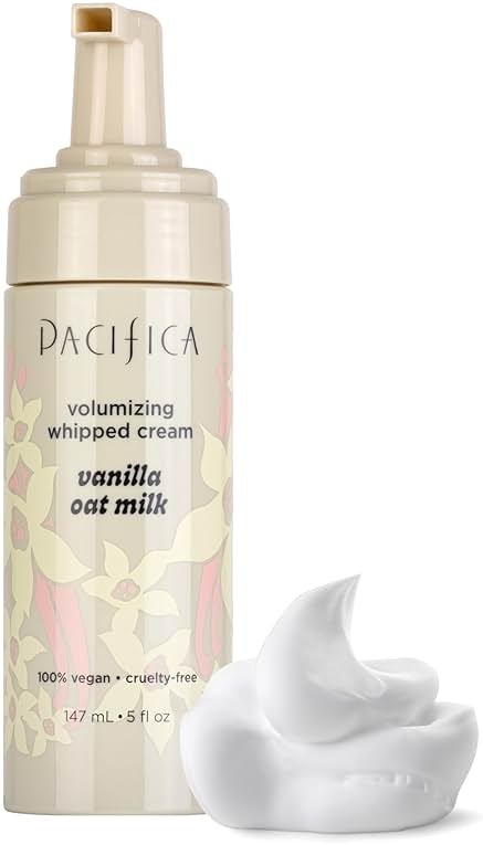 Pacifica Hair Mousse - Vanilla Oat Milk – Light Hold for Soft Volume & Hydration with Touchable Hold, Delightful Vanilla Scent, Vegan & Cruelty-Free, 5 fl oz - Product Image