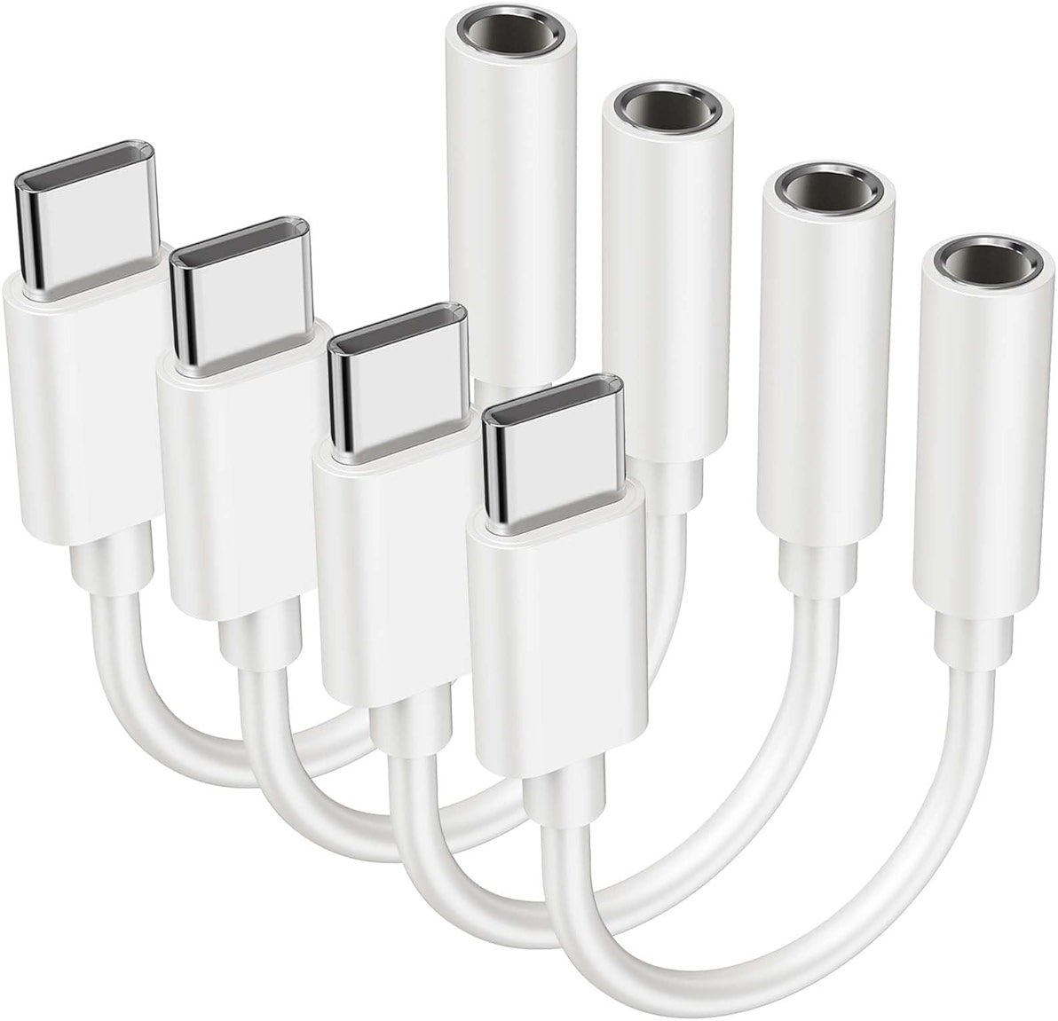 YGKSAA 4PCS Type USB C to 3.5mm Female Headphone Jack Adapter, USB Type C to Aux Audio Dongle Cable Cord, Compatible with Samsung S20/S20+/S20 Ultra, Pixel 4/+ 4XL, and More USB C Devices - Product Image
