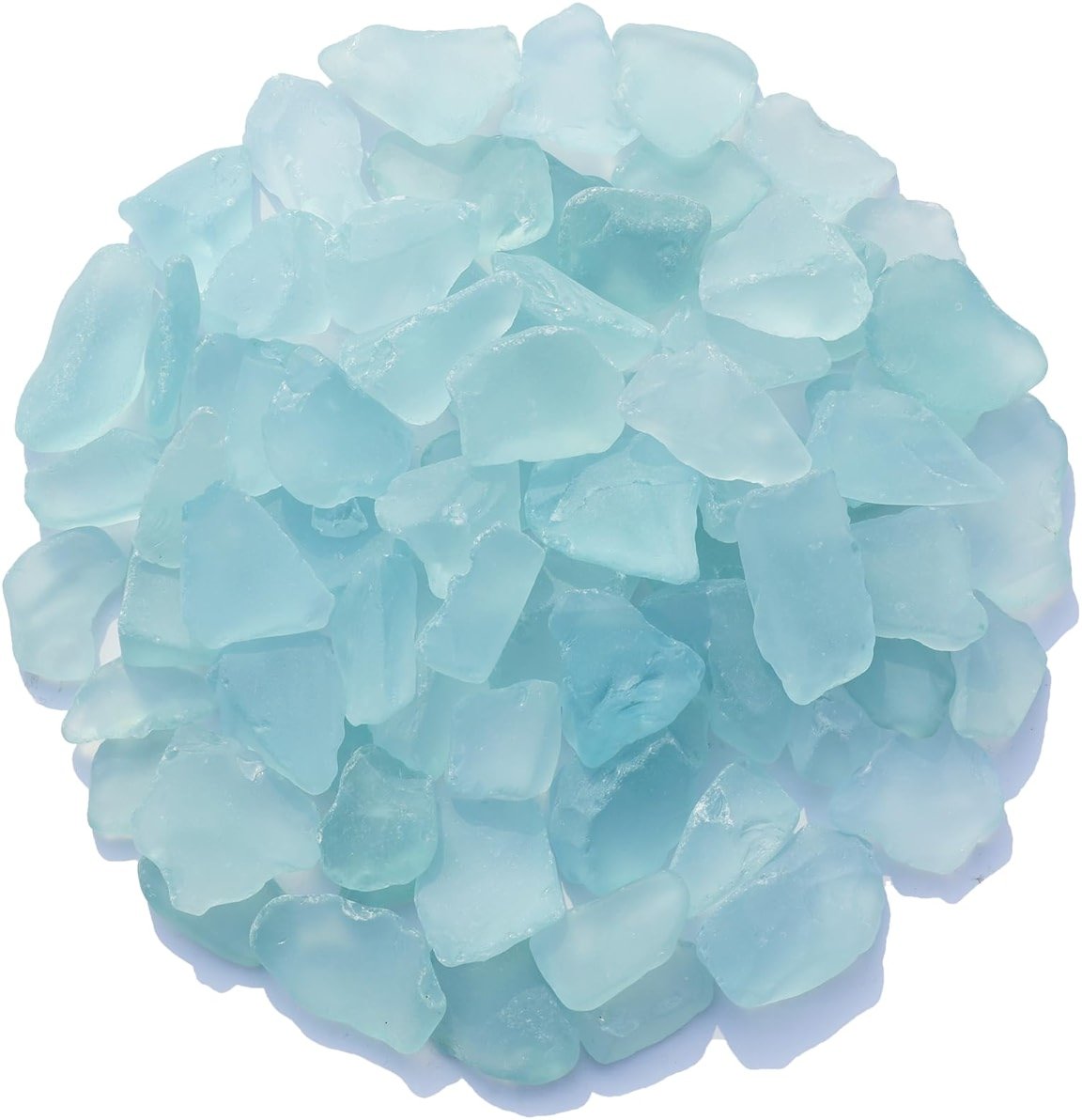 QYGL Sea Glass Block - 2.1LB Turquoise Frosted Vase Filler and Aquarium Ornament, DIY Craft Supplies for Art, Beach Weddings, and Home Decor - Product Image